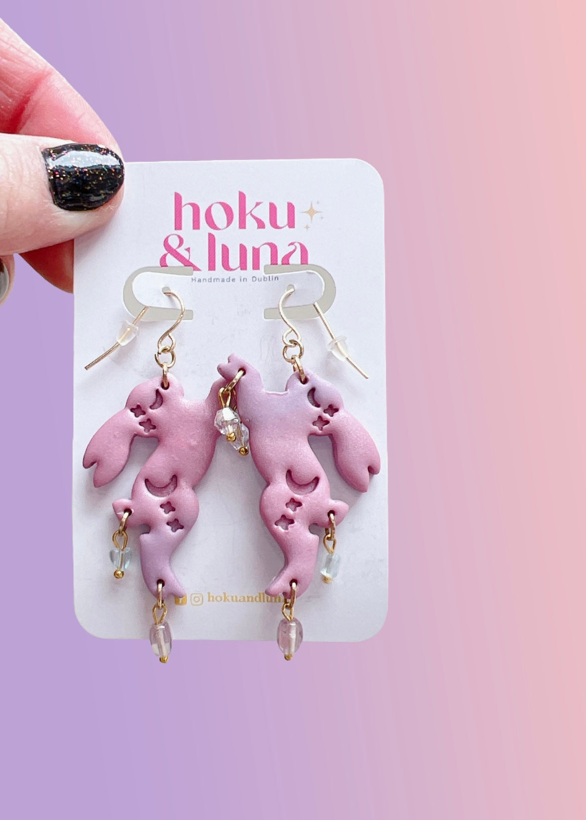 “Celestial Hare” - Polymer Clay Earrings