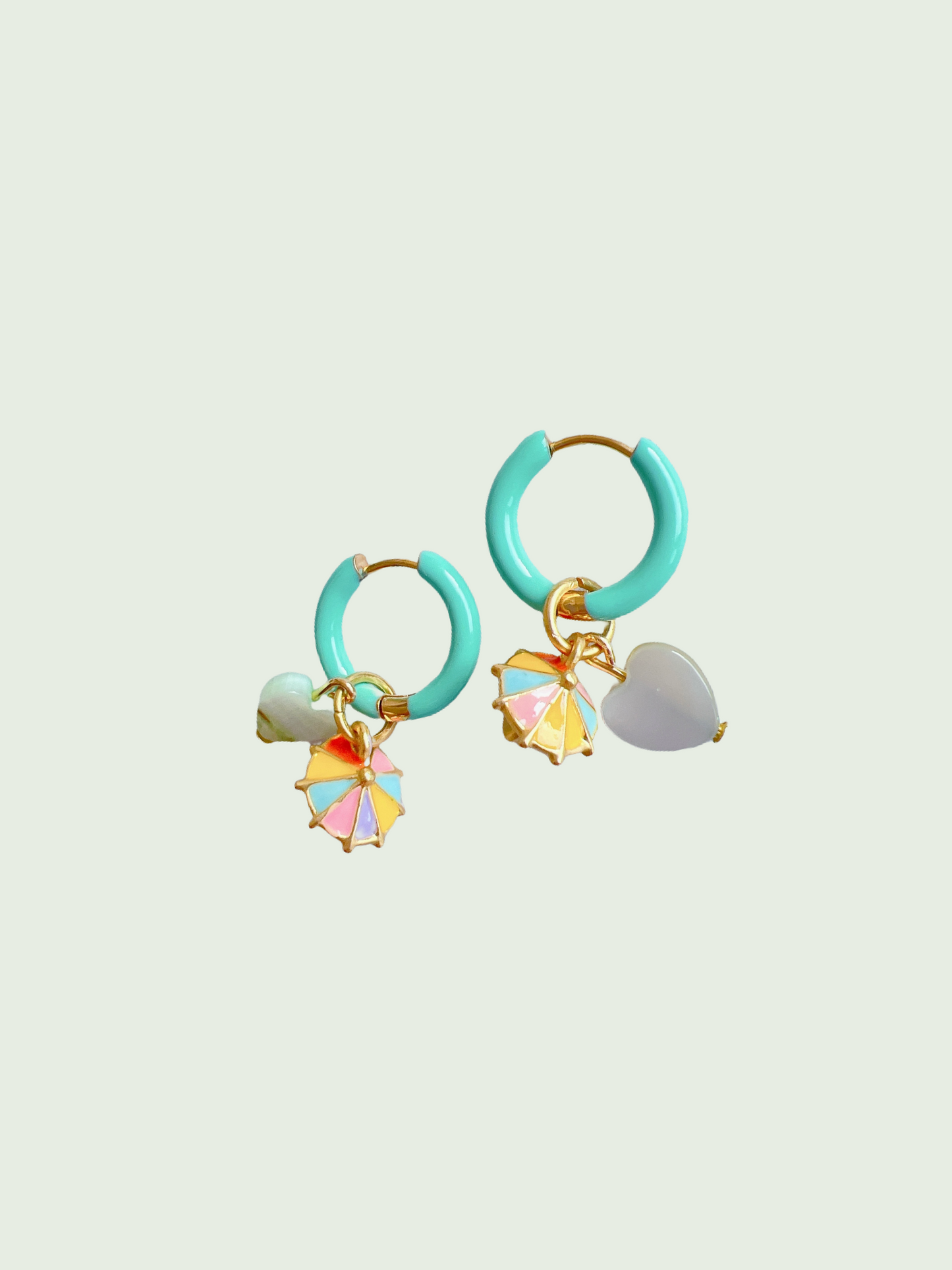 “Under My Umbrella” - Turquoise Hoop Earrings