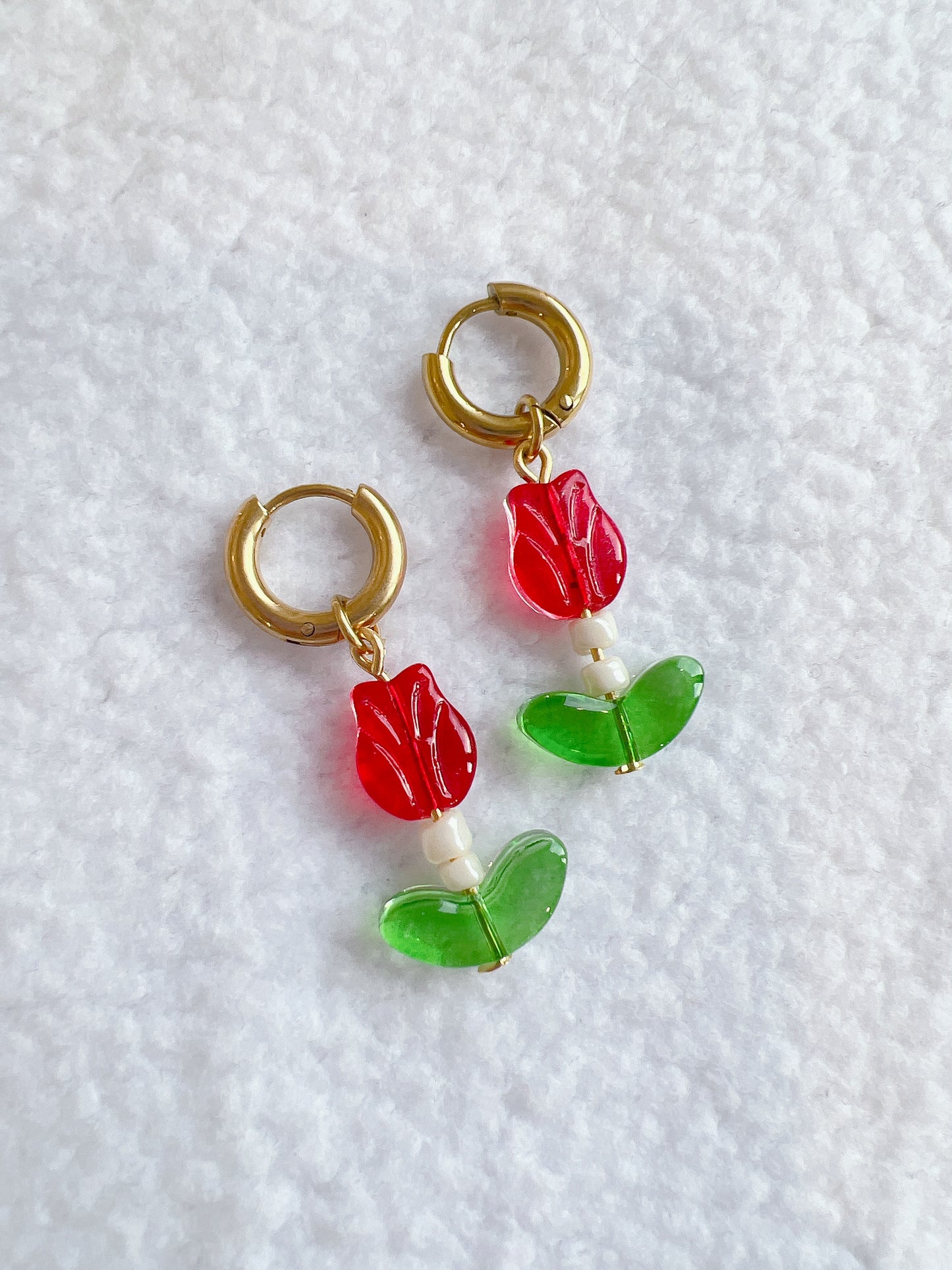 “Tulip Bloom” - Gold Huggie Hoop Earrings