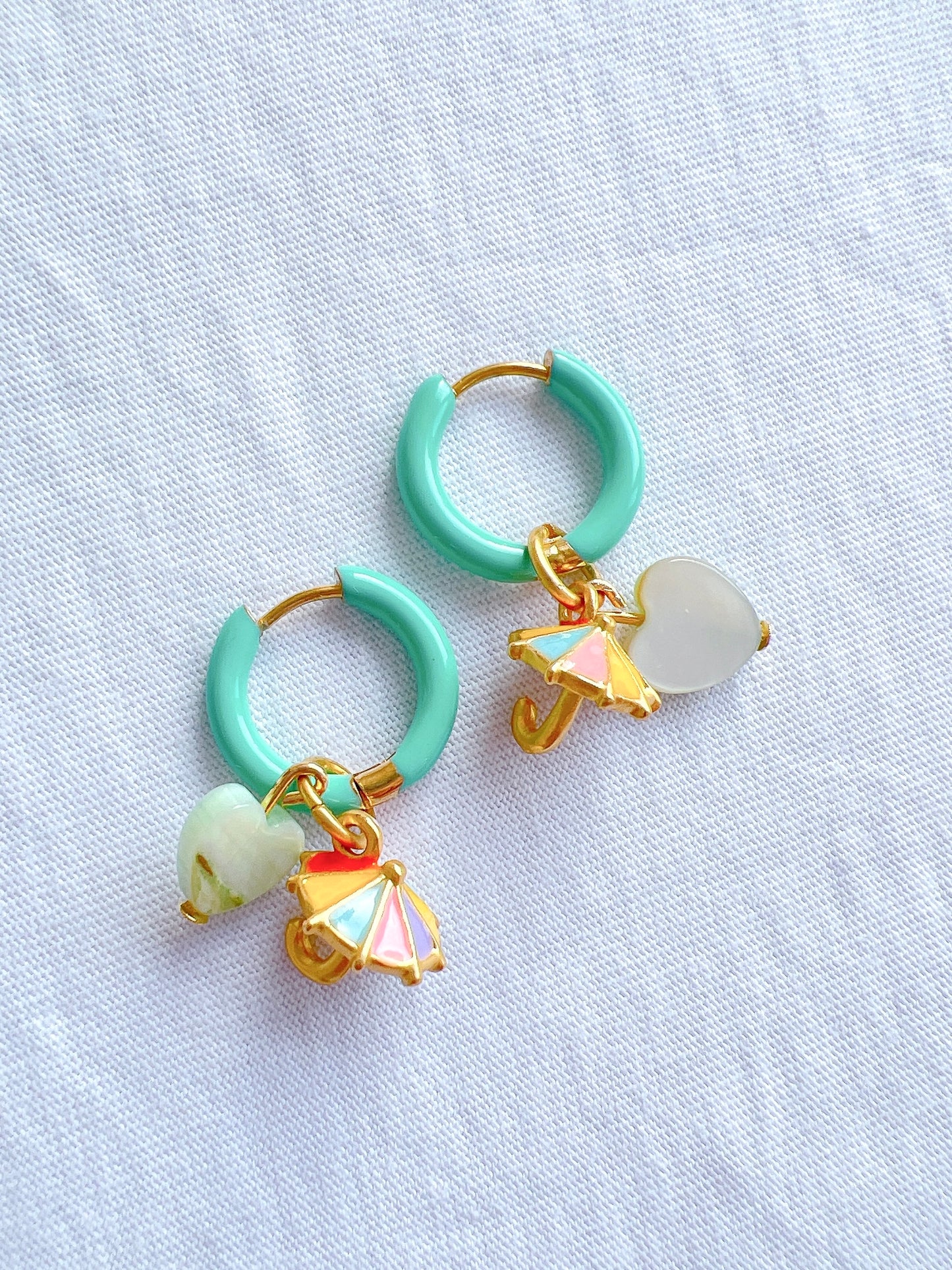 “Under My Umbrella” - Turquoise Hoop Earrings