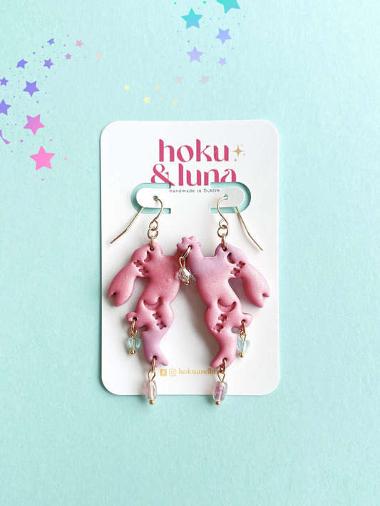 “Celestial Hare” - Polymer Clay Earrings