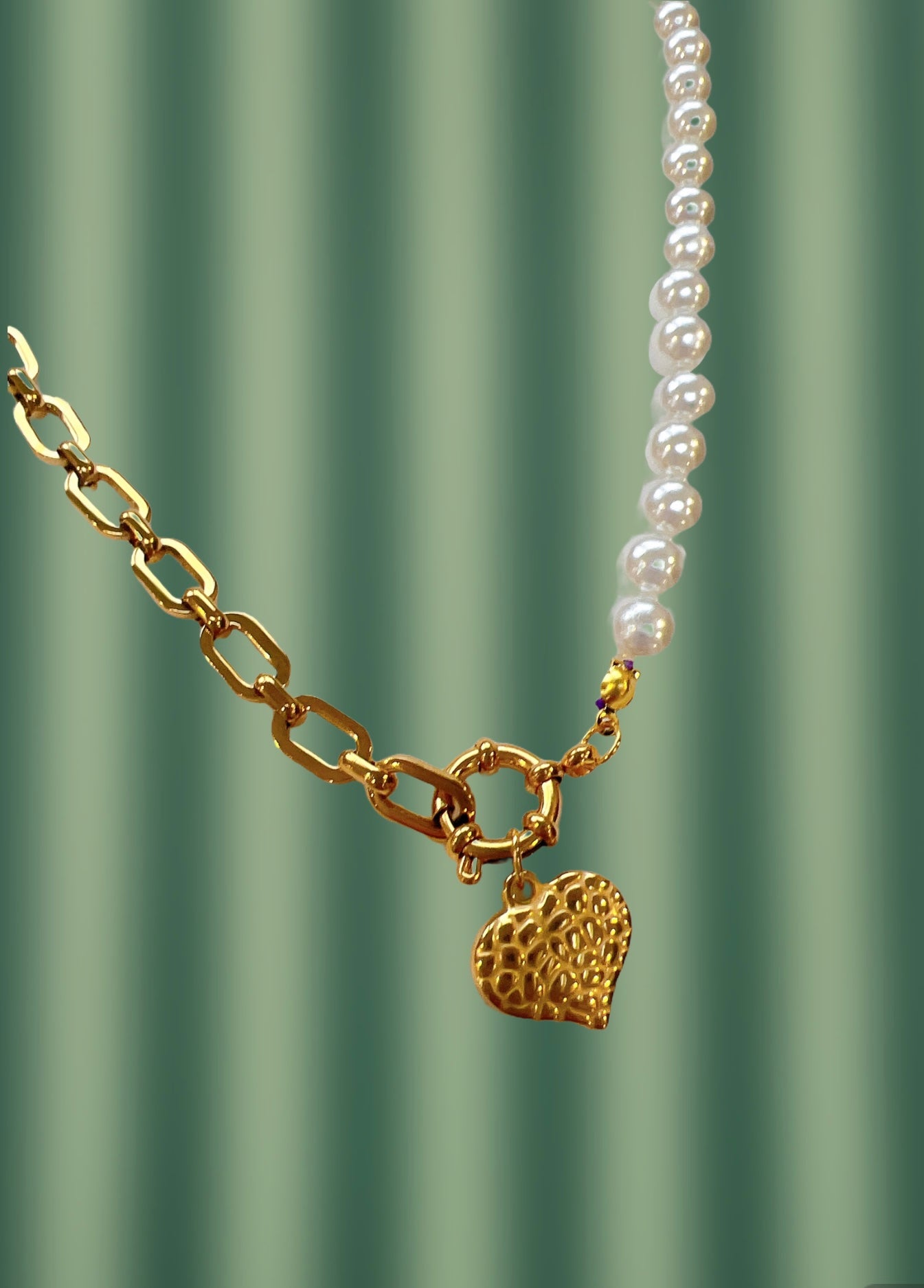 Half and Half Gold Chain (Faux Pearl)