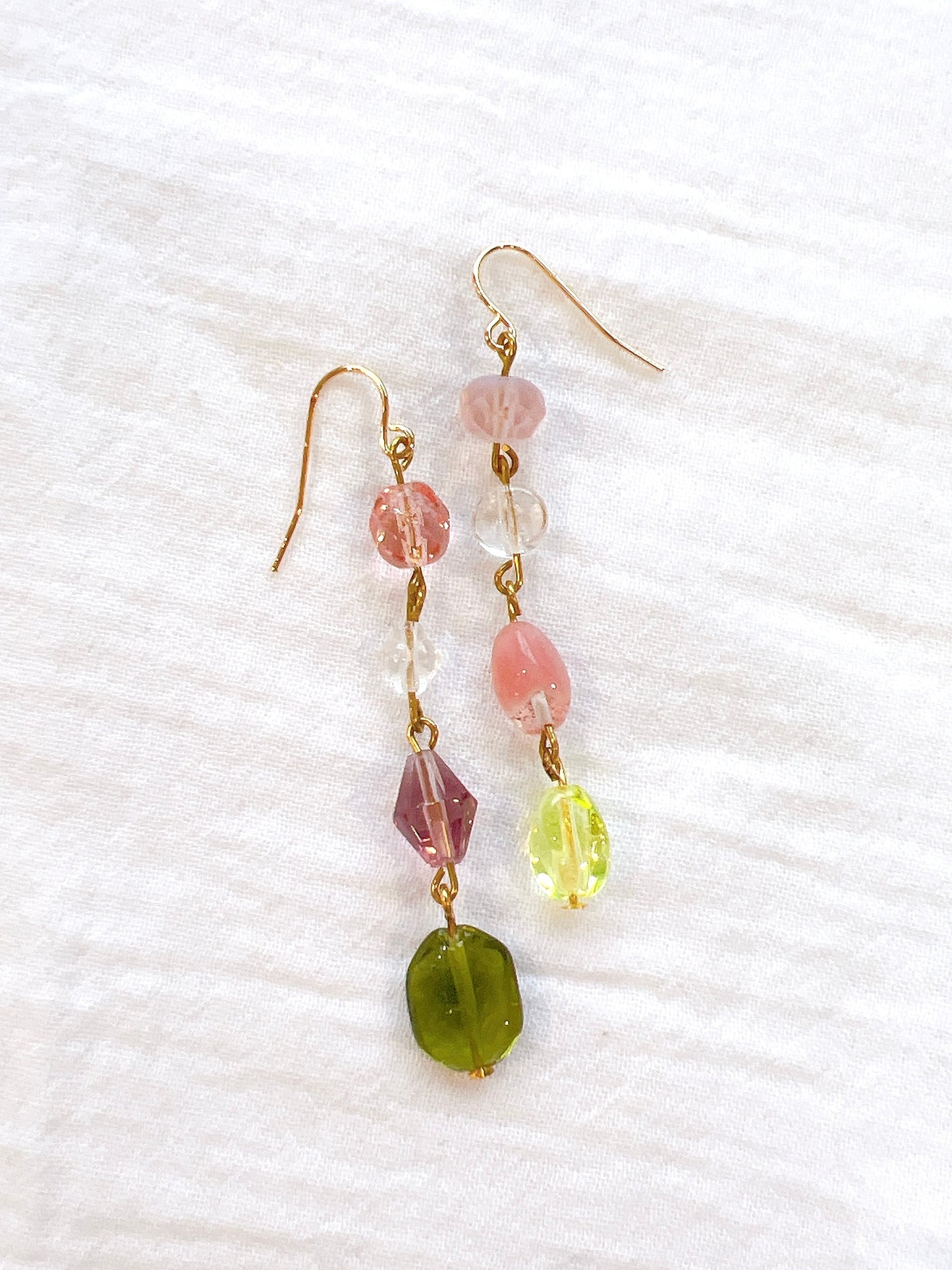 Bejewelled Mismatch Drop Earrings