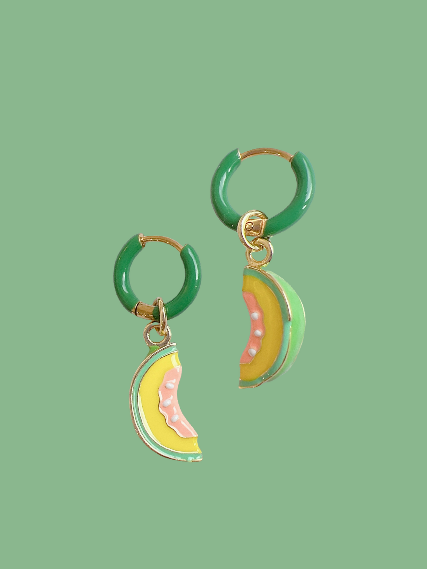 “Watermelon Shuga” - Green Hoop Earrings