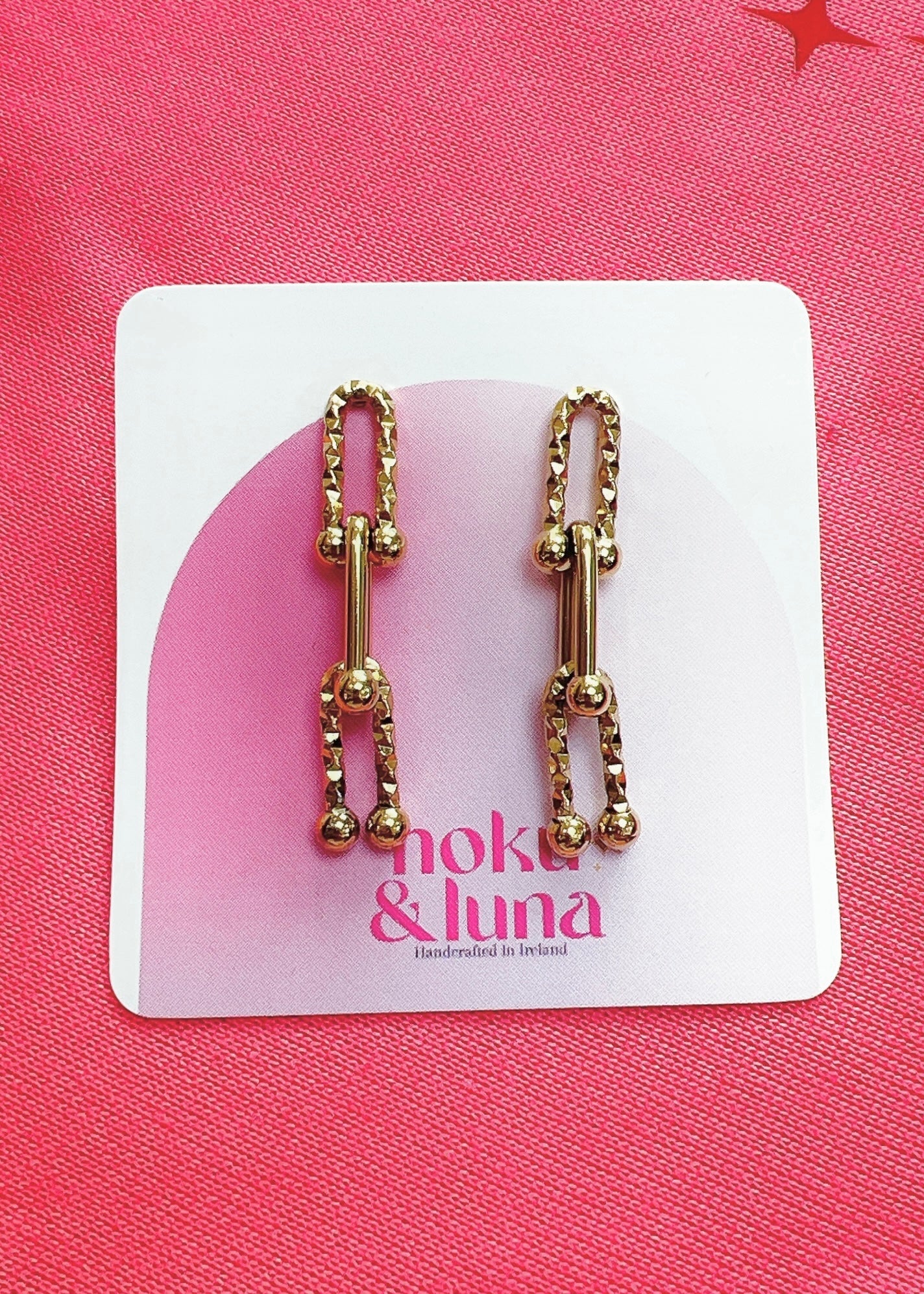 “Gilded Forever” - 18 ct Gold Plated Link Dangle Earrings