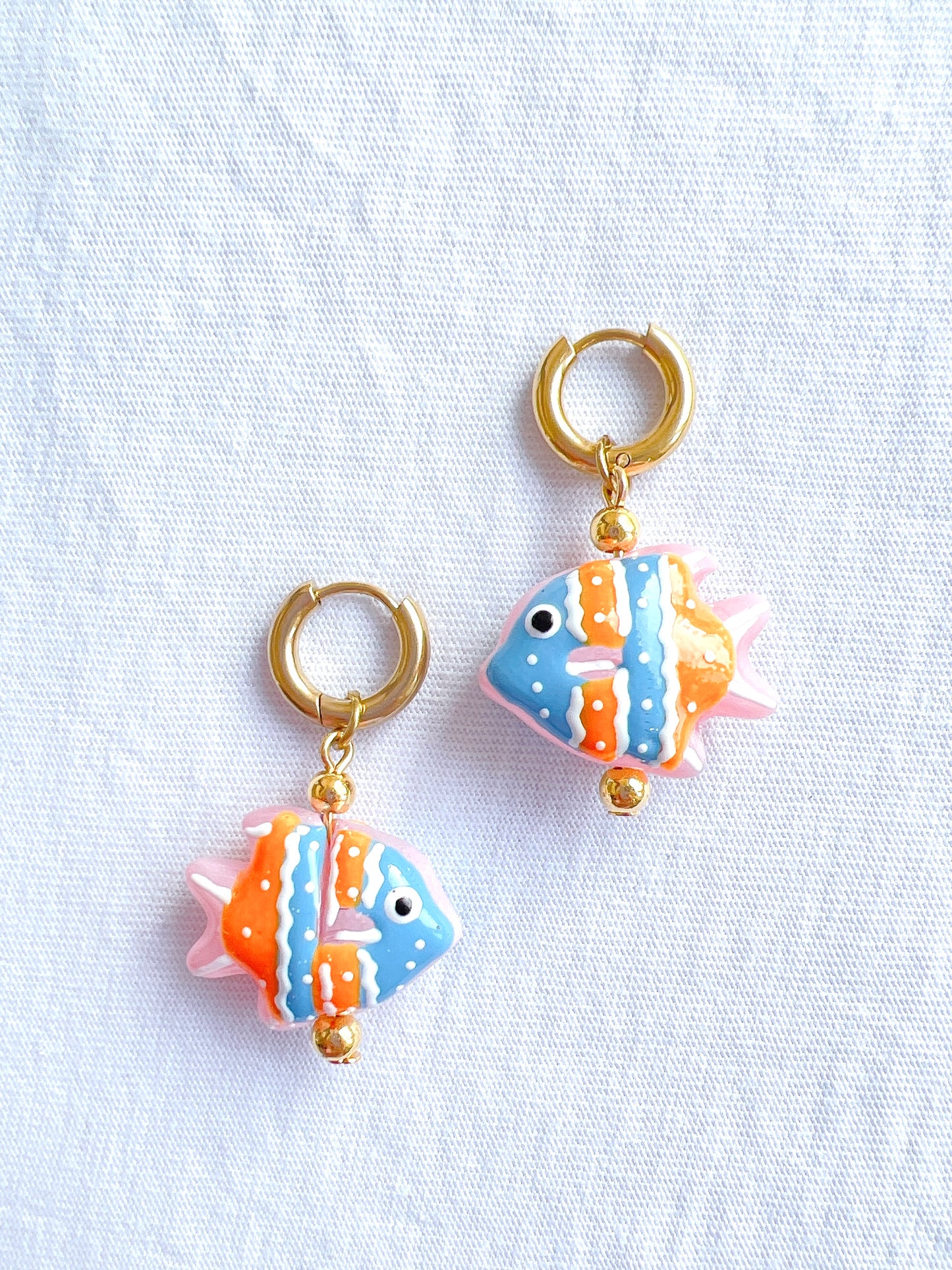 “Something Fishy” - Fish Earrings in Orange and Blue