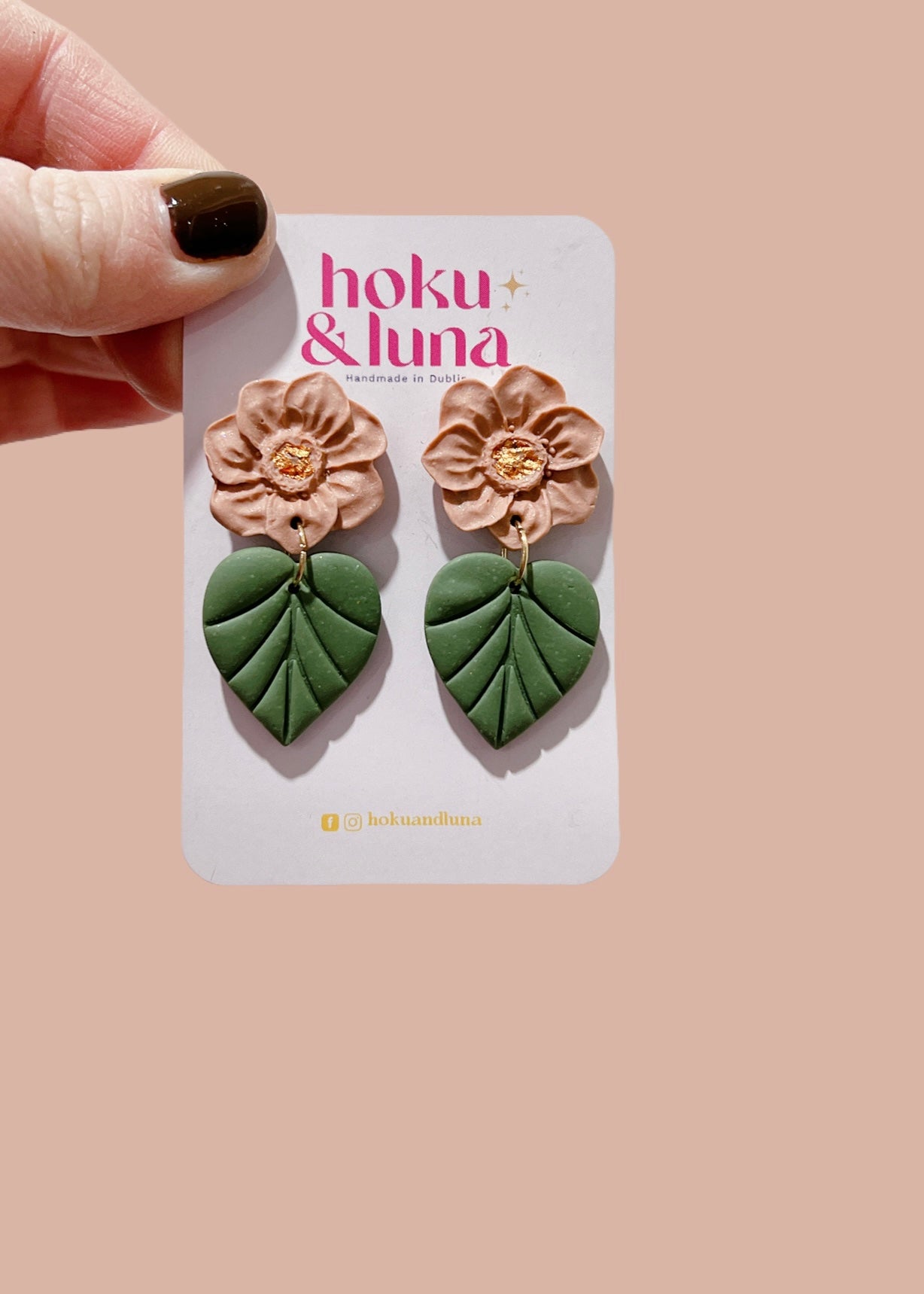 Rose Gold Polymer Clay Earrings