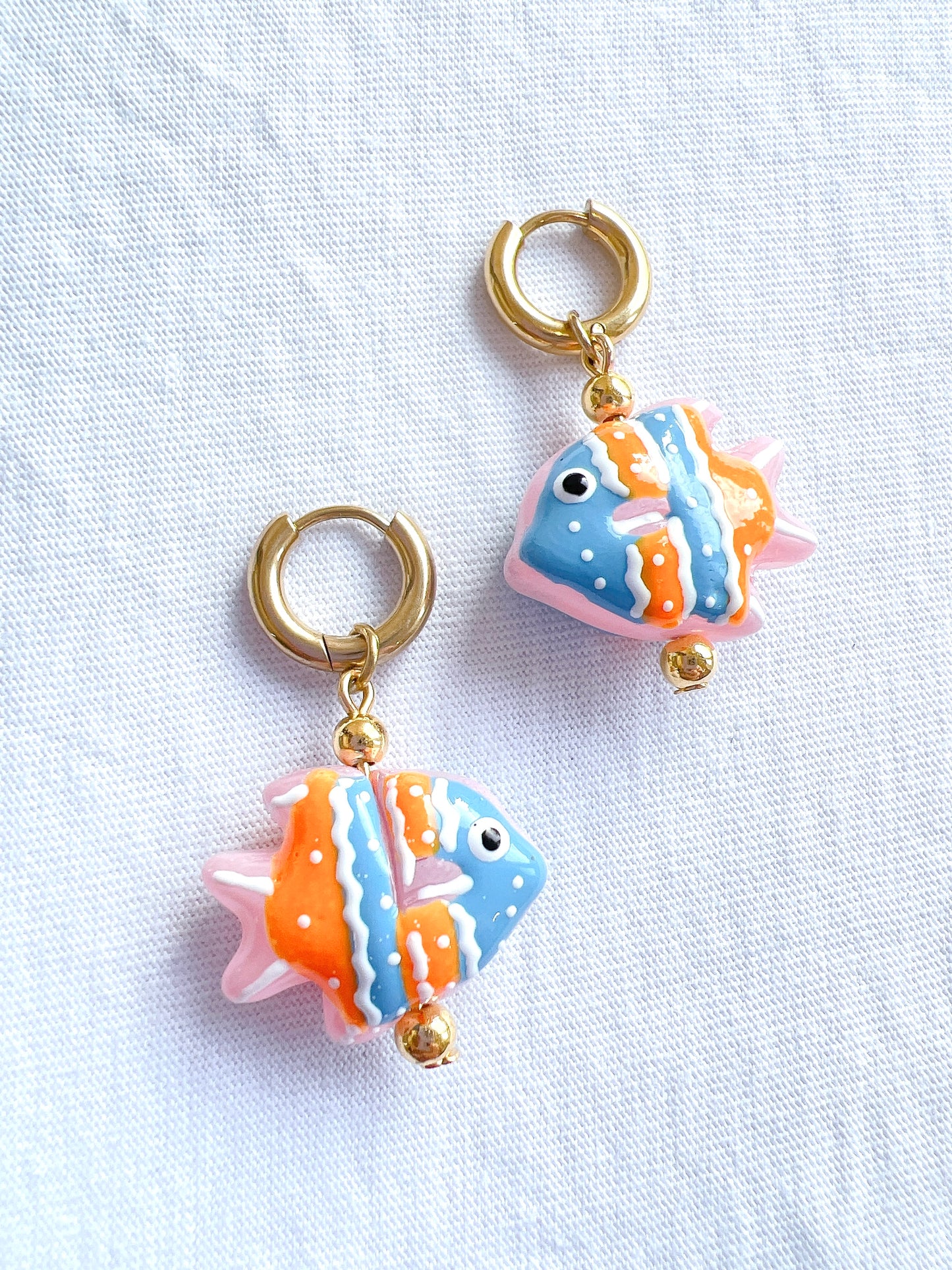 “Something Fishy” - Fish Earrings in Orange and Blue