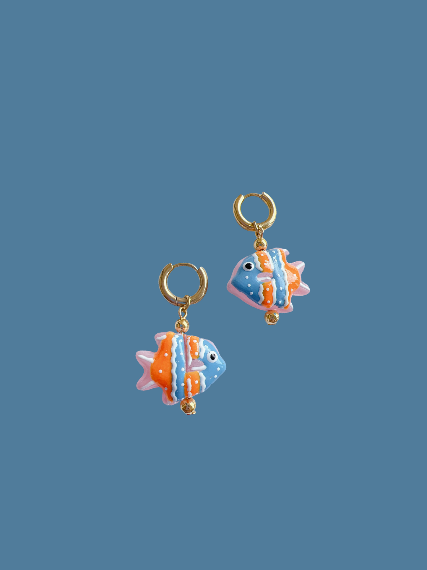 “Something Fishy” - Fish Earrings in Orange and Blue