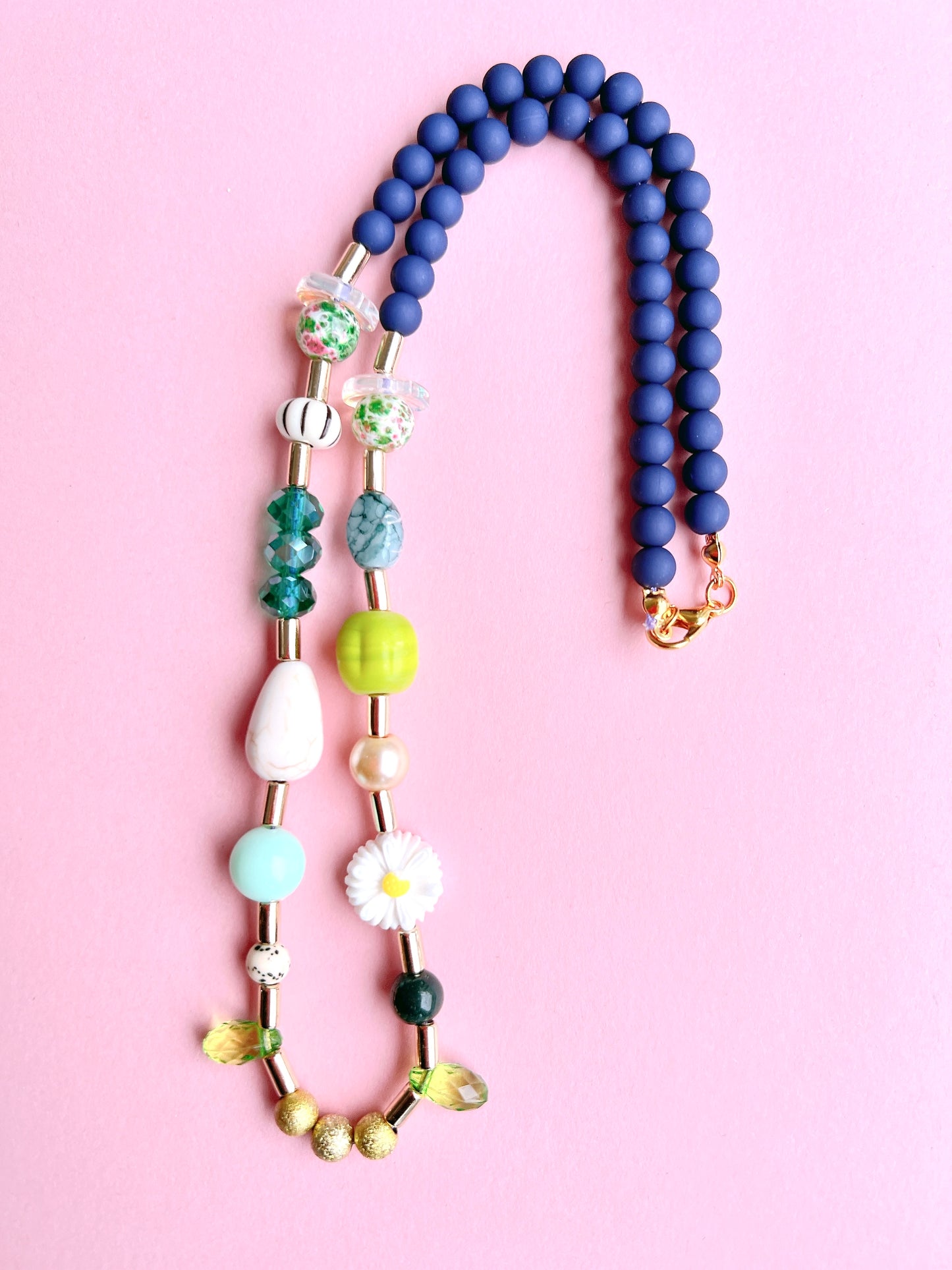 “Girlie Pop” Necklace in Navy