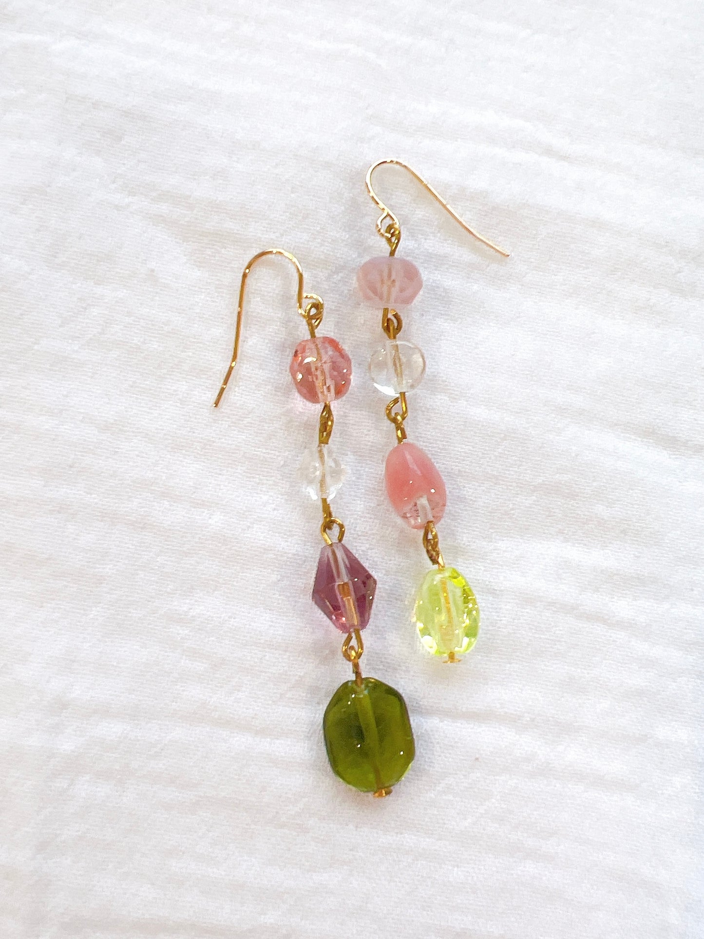 Bejewelled Mismatch Drop Earrings