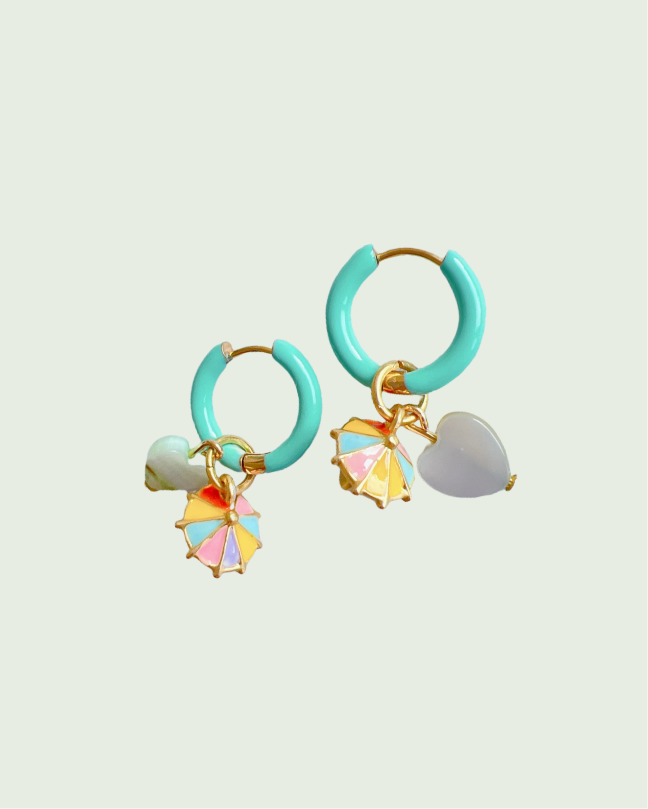 “Under My Umbrella” - Turquoise Hoop Earrings