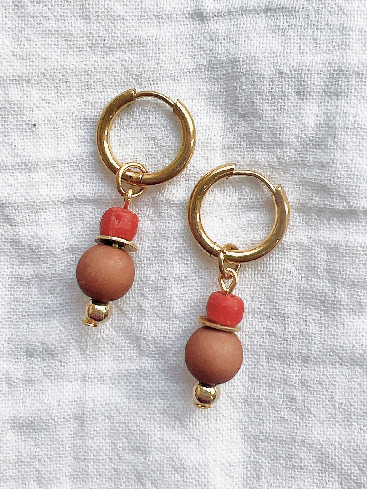 “Neutral Tones” on a Gold Hoop