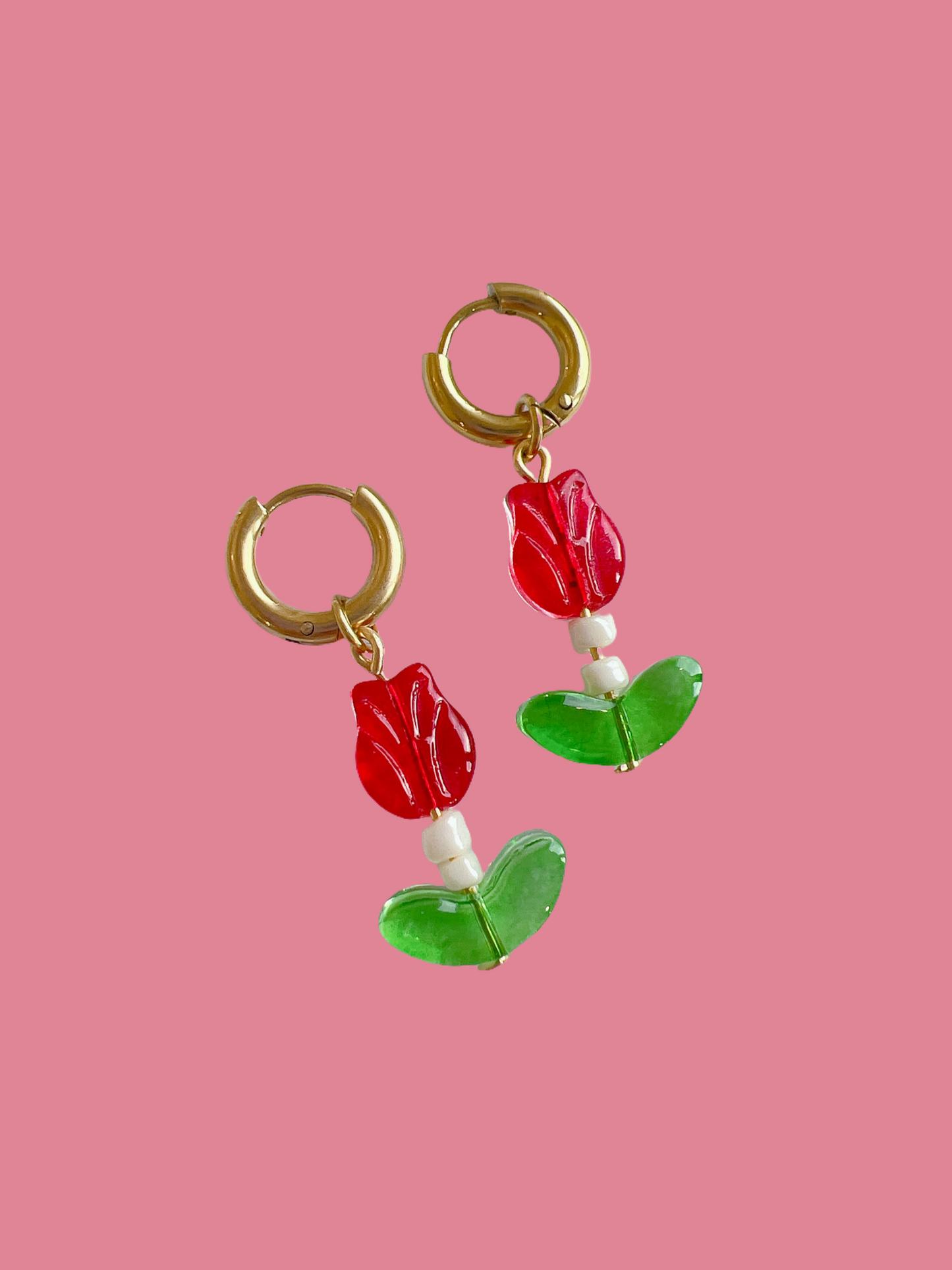 “Tulip Bloom” - Gold Huggie Hoop Earrings