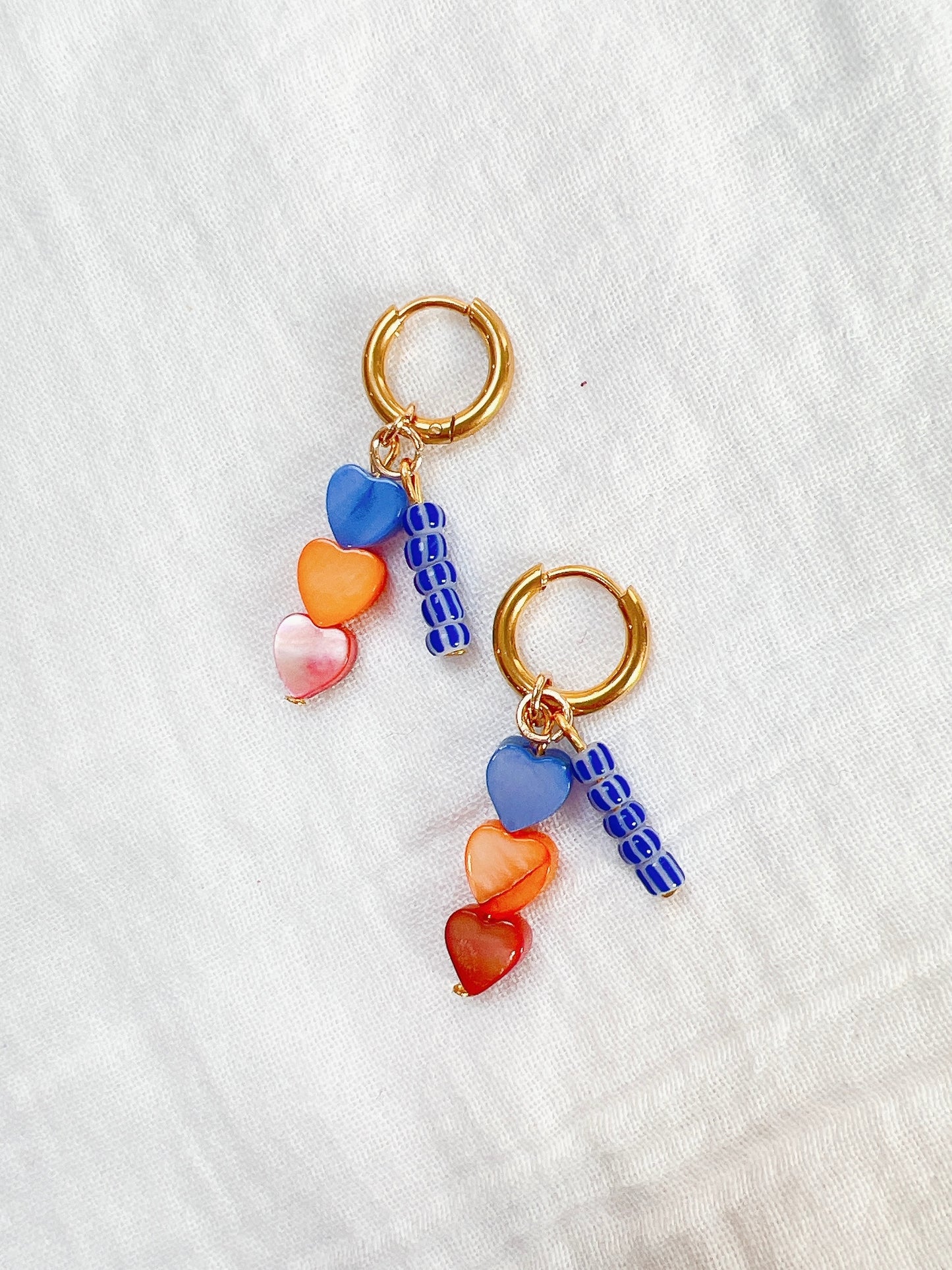 “Santorini” - Triple Heart Gold Huggie Hoops